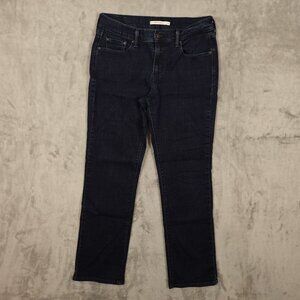Levi's jeans 505 straight women's 28 dark indigo blue denim red‎ tab